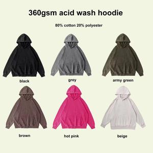 Alta calidad de lujo Streetwear Boxy Chándales Desgastado French Terry Blank Vintage Acid Wash Oversize - Product Image 2