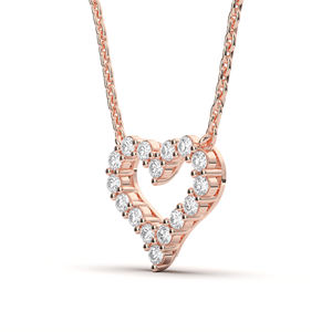 Voyage romantique 0.65 carats rond E-F/VVS-VS laboratoire cultivé diamant coeur forme pendentif 950 platine femmes breloques en gros - Product Image 2