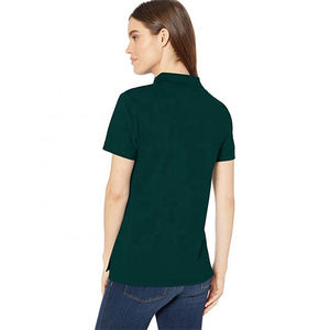 Logotipo personalizado de las mujeres para la camiseta del polo 80% Algodón 20% poliéster señoras estilo de moda patrón sólido de punto casual polos - Product Image 4