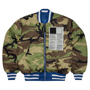 Nueva llegada 2024 Streetwear estilo Reversible Stain Varisty Bomber Jacket Trendy Reversible chaqueta con cremallera para hombre - Product Image 6