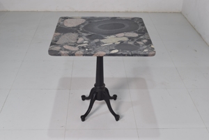 Meubles de salon Plateau en pierre de marbre finition naturelle et table à manger industrielle en fonte pour la maison, l'hôtel - Product Image 4