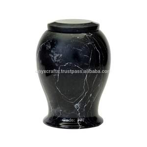 Luxury Light Beige Marble Cremation Urn Set with Natural Veins Traditional Funeral <b>Memorial</b> <b>Stone</b> Jar for Human Ashes - Product Image 4