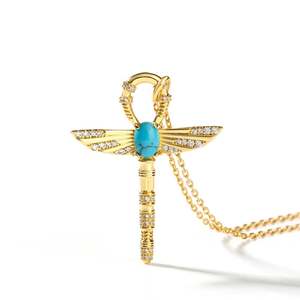 Collier pendentif Ankh en argent sterling Jeulia avec turquoise, cadeau classique égyptien en forme de sceptre - Product Image 4
