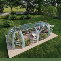 DIY Extérieur Maison Cour Paysage Serre Jardin Bâtiment Ovale DOME 23.5 ㎡ 618X381X257CM