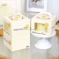 Boîte à gâteau personnalisée avec fenêtre, emballage en papier pour boulangerie avec poignée, idéale pour les gâteaux d'anniversaire - Offre Spéciale