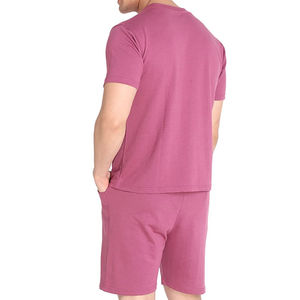 Nouveauté été, ensemble de shorts décontractés pour hommes, respirants, séchage rapide, 100% polyester, t-shirt à manches courtes, imprimé uni, ensemble deux pièces, streetwear - Product Image 2