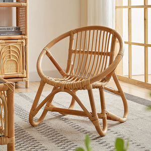 Handwoven Natural Rattan <b>Wicker</b> Chair for Garden Balcony Retro Style <b>Outdoor</b> <b>Furniture</b> Made in Vietnam - Product Image 2