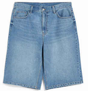 Short en jean baggy de style décontracté pour hommes, demi-pantalon avec coupe ample, mode d'été, motif solide, streetwear le plus exigeant - Product Image 2