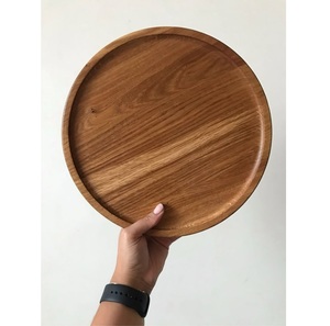 Assiette en bois écologique, design moderne fait à la main pour la vaisselle de cuisine - Product Image 6