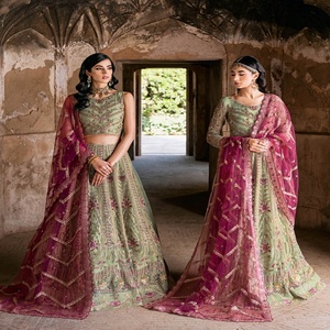 Ramsha Volume Wedding-2 Collection 3 pièces robes en mousseline de soie pour les femmes fête mariage festival porter dans le style indien et pakistanais - Product Image 6