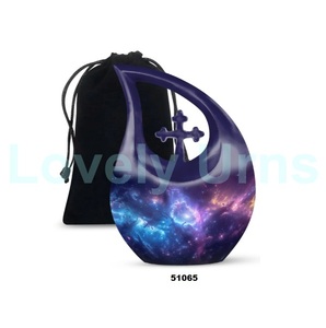 Belle urne de crémation de croix de galaxie de nébuleuse pour des cendres humaines urne décorative de larme de souvenir avec le sac gratuit de velours - Product Image 3