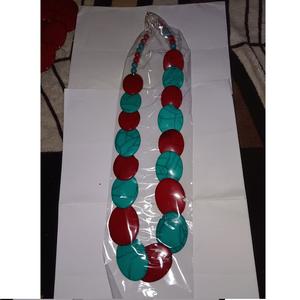 Juego de Collar y Pendientes BOXUAN de Resina Transparente Colorida, Estilo Punk, con Dijes Redondos Multicolores - Product Image 2