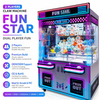 Neofuns Machine à griffes commerciale à deux griffes pour 2 joueurs, de style japonais, avec accepteur de billets de dollars
