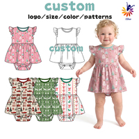 Hoogwaardige, op maat gemaakte baby romper van bamboe viscose, bedrukte feestkleding, zacht, rekbaar, ademend, baby kledingset van vezel.
