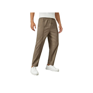 2025 Hit pantalons décontractés pour hommes coupe régulière léger doux au toucher mélange de Polyester taille moyenne uni teint motif droit pantalon - Product Image 4
