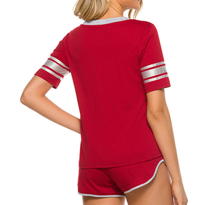 ชุดเสื้อผ้าสองชิ้นผ้าฟลีซสำหรับผู้หญิงเสื้อแขนยาวและกางเกงขาสั้นทรงหลวมคอรูปตัวโอดีไซน์ล่าสุด OEM - Product Image 3