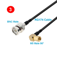 Câble Pigtail de Test pour Capteur d'Accélération Vibratoire BNC Mâle vers M5 Microdot Compatible Mâle 10-32 UNF RG174