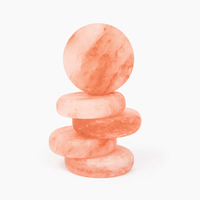 Disque circulaire naturel de sel rose de l'Himalaya pour la relaxation de thérapie de spa de corps outil de soin de peau de désintoxication pour l'application de visage