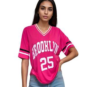 Women's Retro V Neck Custom Soccer Jersey With <b>Baggy</b> Oversized Plain Mesh Sports <b>Tshirts</b> for Printing - Product Image 3