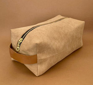 Luxury Leather Canvas Toiletry Bag <b>Men</b> Travel Wash <b>Grooming</b> Cosmetic Shaving Organizer Dopp <b>Kit</b> TDB-0159 - Product Image 5