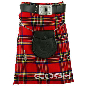 Kilt écossais traditionnel de haute qualité en tartan rouge de style occidental avec sporran réglable et ceinture en cuir, fournisseur du Pakistan - Product Image 6