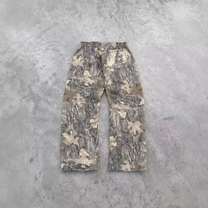 Custom Mens Real Tree Camo Pantalones de peso pesado de impresión de gran tamaño para hombre Pantalones de los hombres S300gsm Streetwear 100% algodón desgastado - Product Image 3