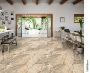 กระเบื้องเซรามิคพอร์ซเลนลายหินอ่อนขนาด60x60ซม. ลายจักรวาลสีน้ำตาลมันวาวขนาด600x600มม. คุณภาพระดับพรีเมียมสำหรับห้องนั่งเล่นและห้องนอน - Product Image 2