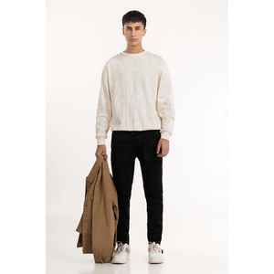 เสื้อฮู้ดดี้พิมพ์ลายทั้งตัวสีขาวนวล รุ่น XXS แบบซิป ผ้าถักฟอกสีสไตล์สตรีทแวร์ รุ่น 224-112-060 - Product Image 4