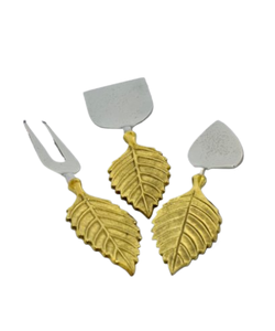 Juego de cuchillos para queso de metal con mango de hojas decorativas más vendidas al mejor precio de la India - Product Image 5