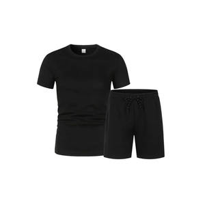 Encantador personalizado nuevo logotipo de moda camiseta conjunto corto verano nuevo Hip Hop High Street Vintage camiseta conjunto corto - Product Image 1