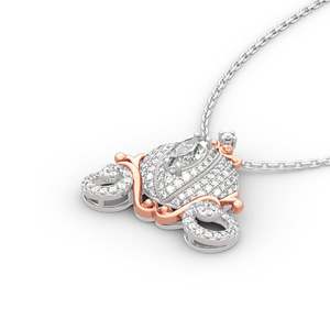 Collier Jeulia en argent sterling avec pendentif carrosse citrouille du rêve de Cendrillon et serti de zircons - Product Image 3