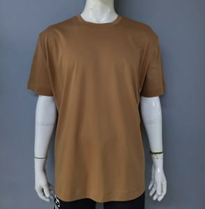 เสื้อยืดผ้าฝ้ายพอดีตัวสำหรับผู้ชายเสื้อคอกลม100% ทรงหลวมโลโก้แบบสั่งตัด - Product Image 3