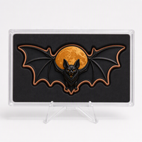 Pièces de monnaie en cuivre haute qualité .999 pur, pièce de monnaie en forme de chauve-souris pour Halloween, impression UV colorée, pièces de monnaie en cuivre à lune lumineuse