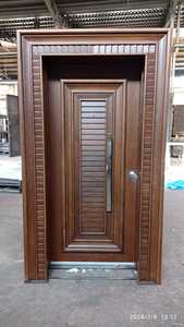 Porte en acier et bois ABSDOOR NOYER personnalisable, ultra sécurisée, élégante, isolante thermique et acoustique, placage naturel, intérieur appartement villa - Product Image 4