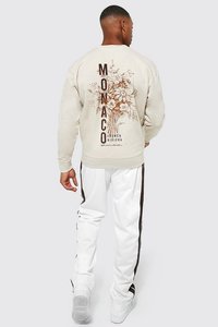 Sudadera de hombre vintage con logotipo personalizado, venta al por mayor, algodón en blanco acanalado, cuello redondo personalizado, forro polar bordado para hombre - Product Image 3