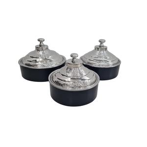 Design exclusif en acier inoxydable finition émaillée marmite de service faite à la main forme arrondie servant de délicieux plats table à manger - Product Image 3