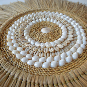 Adorno de Pared Artesanal de Hierba Natural con Motivos de Conchas, Decoración Única para Cumpleaños, Decoración para el Hogar - Product Image 4