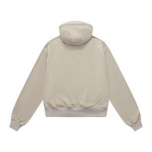 Sweat à capuche demi-zip col montant en molleton 100% coton, patchwork, personnalisé, de haute qualité, pour homme, avec logo imprimé et broderie, collection automne - Product Image 3