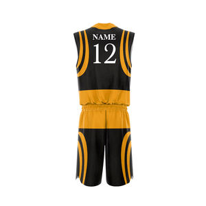 Uniforme de basket-ball d'été réversible à manches courtes pour hommes avec impression personnalisée - Product Image 4
