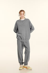 เสื้อสเวตเตอร์มีฮู้ดสำหรับผู้ชายเสื้อสเวตเตอร์มีฮู้ดย้อมสีย้อมสีแบบสตรีทแวร์ล้างคอกลมมาใหม่สำหรับฤดูหนาว - Product Image 2