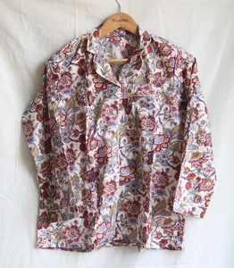 Conjunto de pijama de algodón con estampado floral indio, traje de noche para mujer, vestido de noche ligero ultrasuave, conjunto de camisa con pantalones de algodón para mujer - Product Image 4