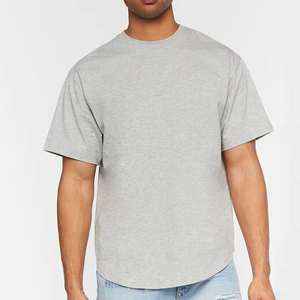 Alta calidad 100% algodón Oversize Personalizable Logo Drop Shoulder T-Shirt Custom Logo O-cuello camisetas de manga corta - Product Image 5