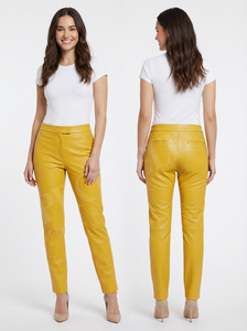 OEM ODM Customized Slim Cut Genuine Leather <b>Trousers</b> Unisex Mid Rise Classic Fit Stylish Casual Premium Quality Leather Pant - Product Image 4