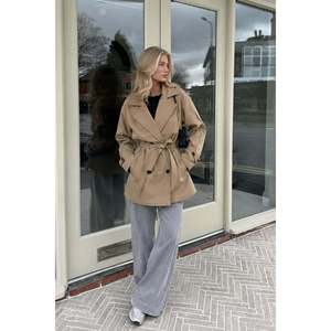 Kusak Detay Basic Trenckot - Beige - Beige - Product Image 2