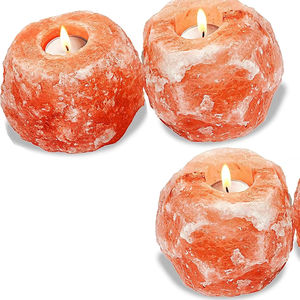 Lampe de sel de l'Himalaya artisanale SUAZ de qualité supérieure, porte-bougie chauffe-plat, cristal naturel durable, décoration d'intérieur, ambiance relaxante, éclairage - Product Image 1