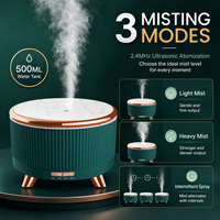 Humidificateur d'air ultrasonique pour grande pièce de 500 ml, diffuseur d'huiles essentielles portable à 3 vitesses, brume fraîche, rechargeable, mini humidificateur d'air