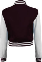 Logo personnalisé femmes laine polaire veste pas cher blanc crop top plaine letterman baseball varsity veste