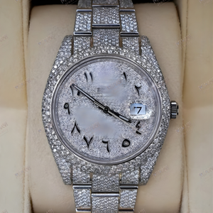 Montre en diamant Moissanite à haute brillance avec détails entièrement sertis, design luxueux et étincelant, déclaration parfaite - Product Image 2