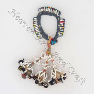 Pulseras multicolores raras para mujer, pulsera de cuentas tejidas, pulseras gitanas antiguas de la India, pulsera de brazo tribal BANJARA auténtica, tobillera - Product Image 1