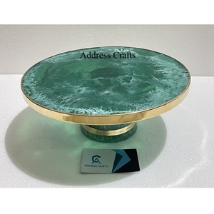 Vente en gros Plateau à gâteau en résine fait main pour les fêtes d'anniversaire de mariage Support à gâteau décoratif en résine Plateau de service en résine design - Product Image 1